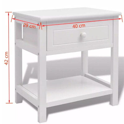 White Bedside Table