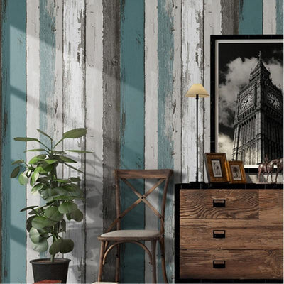 Vintage Wood Stripe Wallpaper