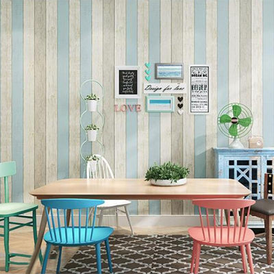 Vintage Wood Stripe Wallpaper