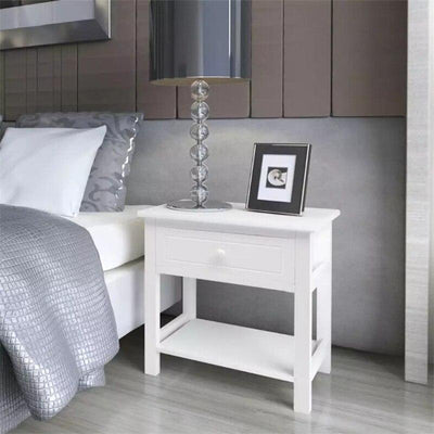 White Bedside Table